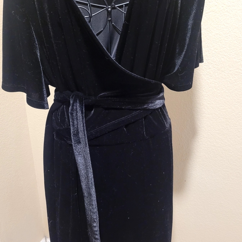 Divine and flattering velour wrap dress.